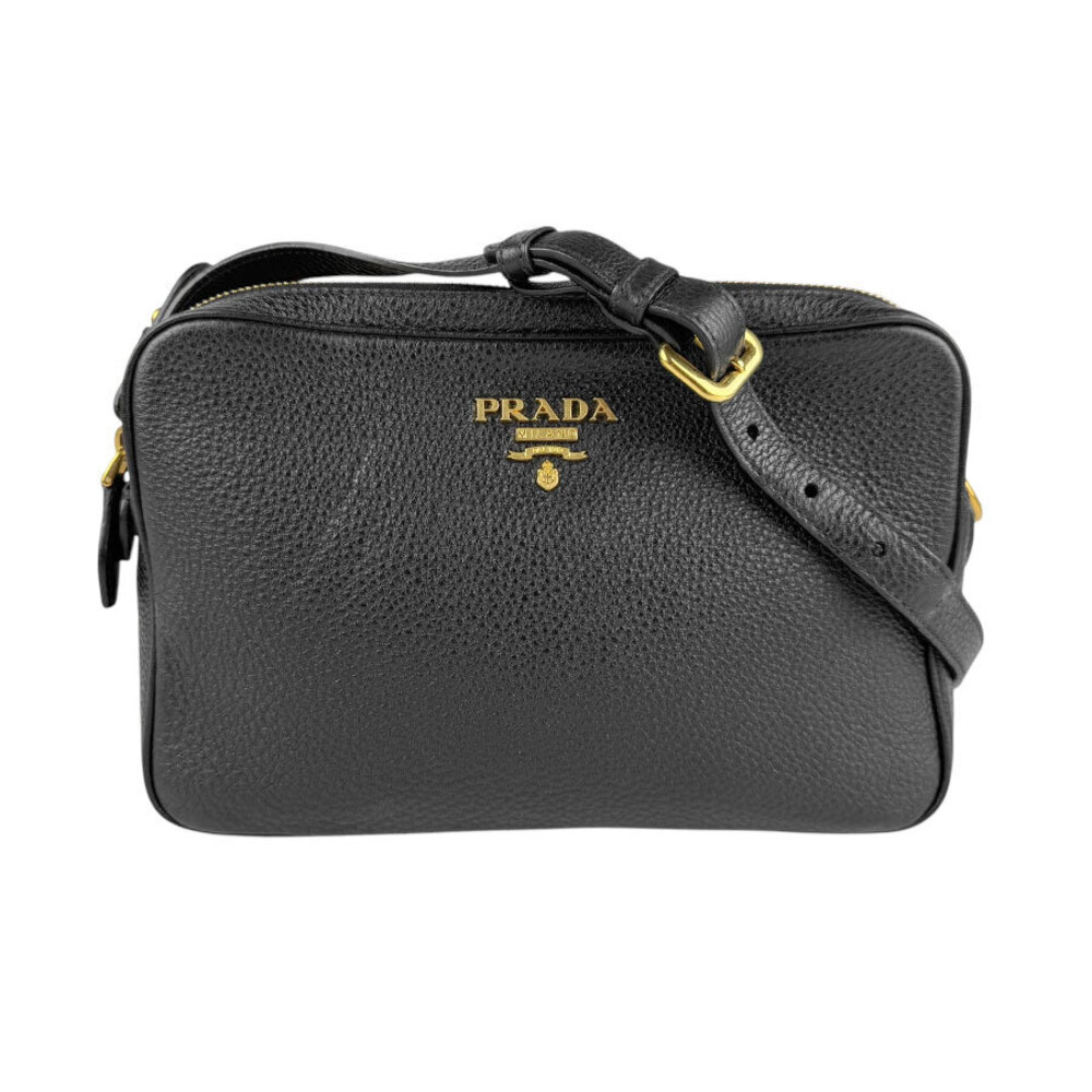 Prada gold leather black shoulder crossbody bag - Picture 2 of 4